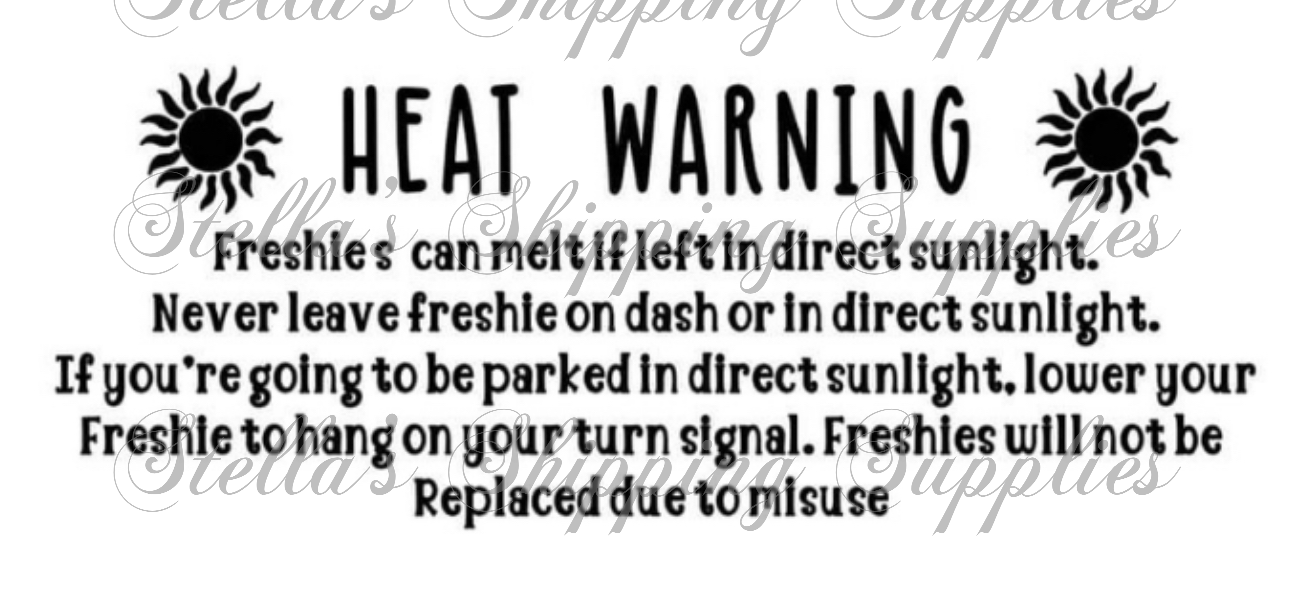 2.25x1.25” Heat Warning Thermal Stickers