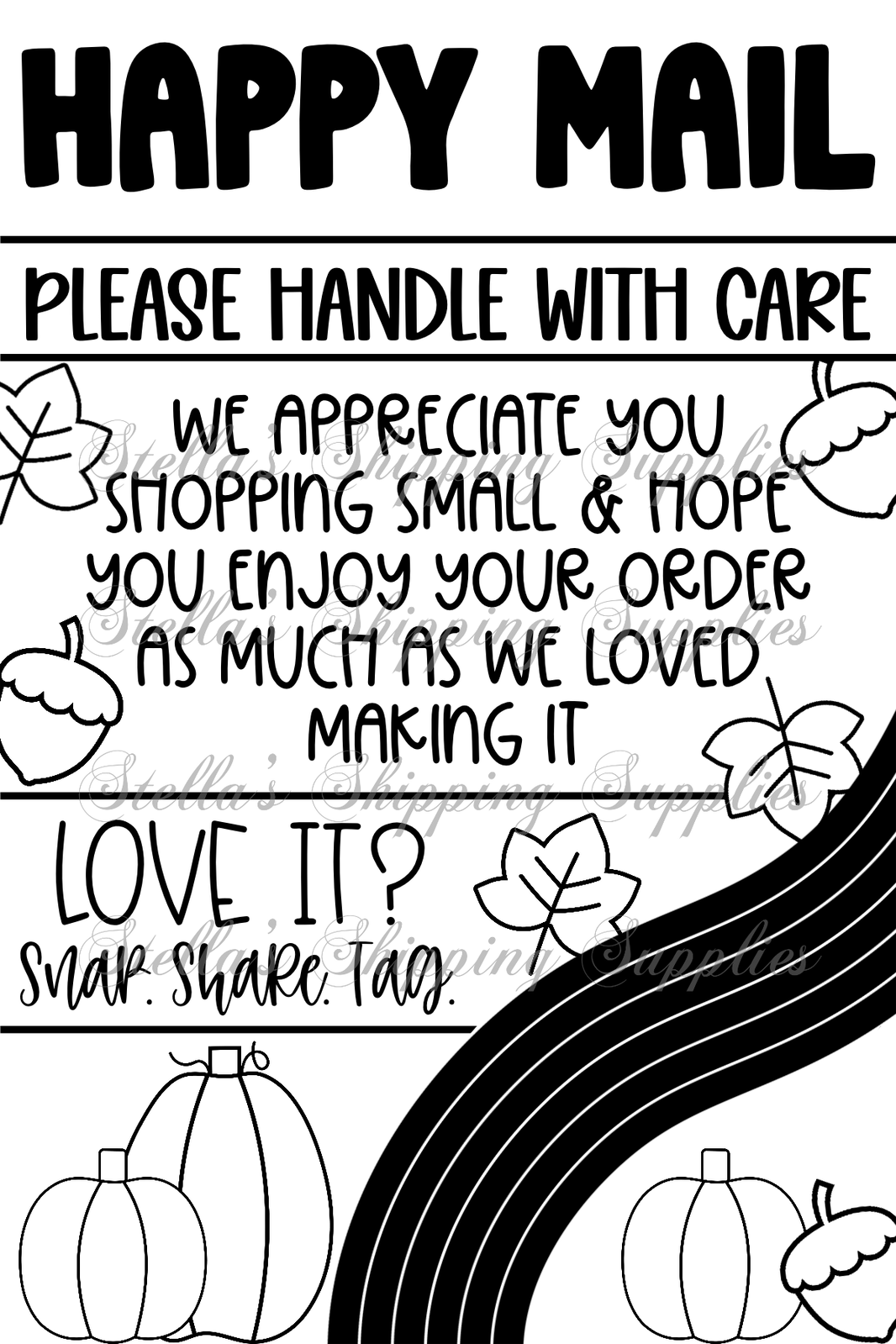 4x6 Fall Themed - Please Handle With Care Thermal Sticker