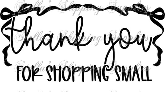 2.25x1.25” Shopping Small Bow Thermal Stickers