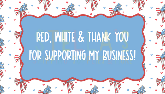 Patriotic Bow Thank You Cards