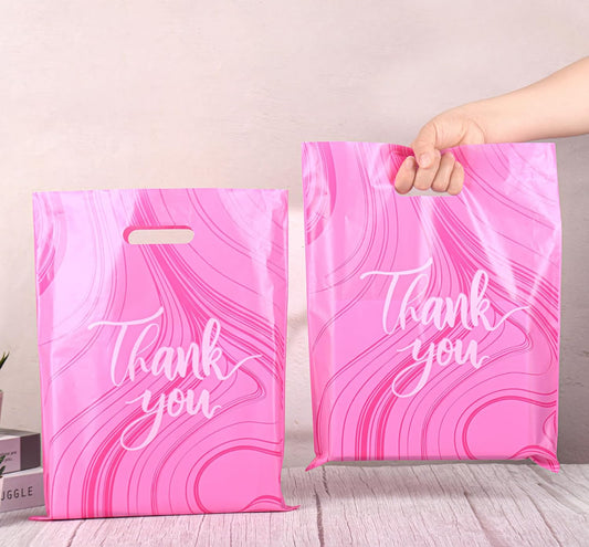 12x15 Pink Marble Merch Bags