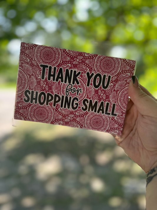 4x6 Pink Mandala TY Cards