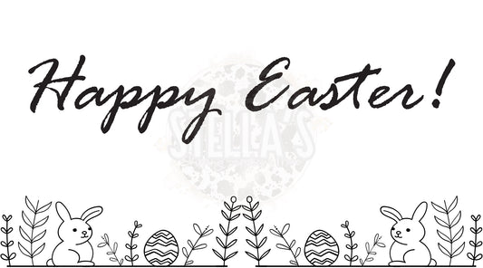 2.25x1.25” Happy Easter Thermal Stickers