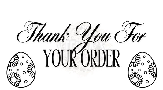 2.25x1.25” Easter Thank You Thermal Stickers