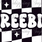 2.25x1.25” Checkered Stars Freebie Thermal Stickers
