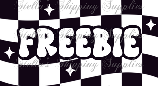 2.25x1.25” Checkered Stars Freebie Thermal Stickers