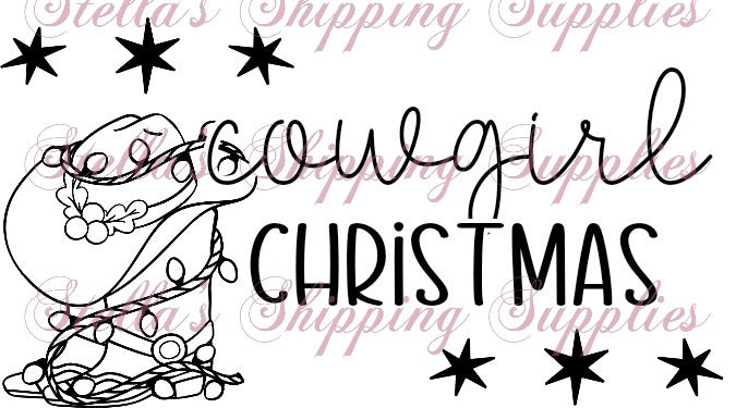 Cowgirl Christmas Thermal Stickers