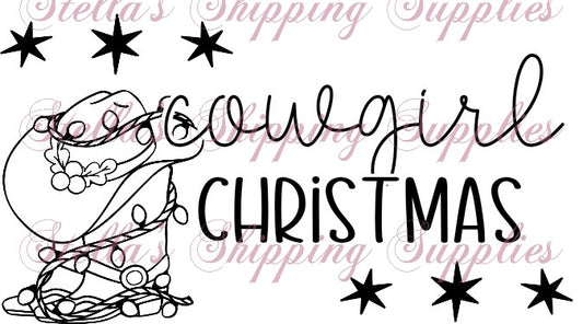 Cowgirl Christmas Thermal Stickers