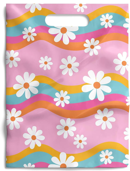 9x12 Pink Daisy Retro Merch Bags
