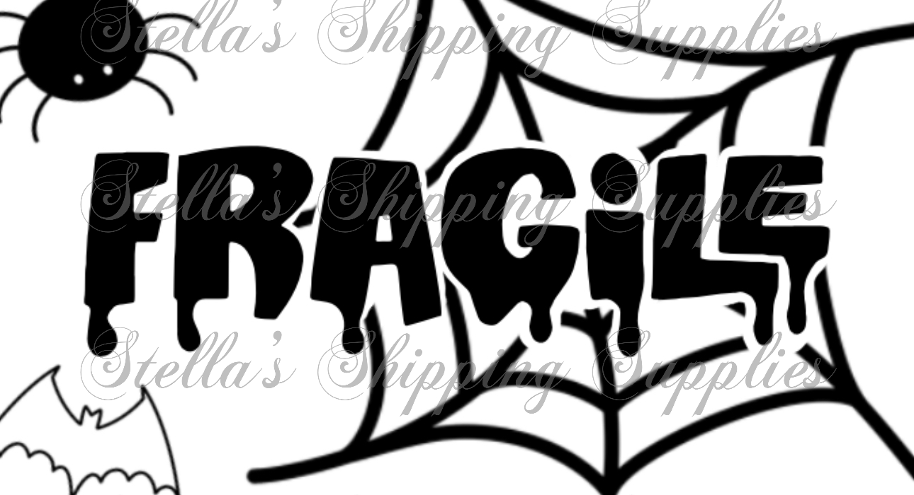 2.25x1.25” Spooky Fragile Thermal Stickers