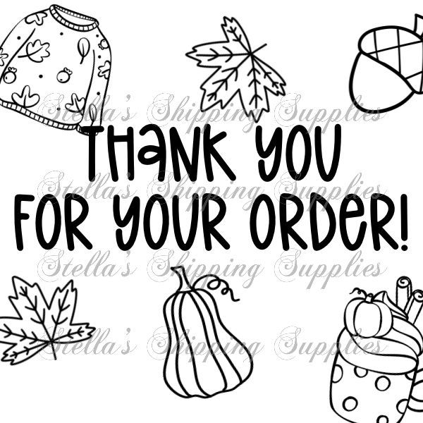 2.25x1.25” TY - Fall Thermal Stickers