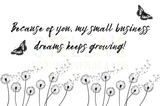 4x6 Small Business Dreams Thermal Sticker