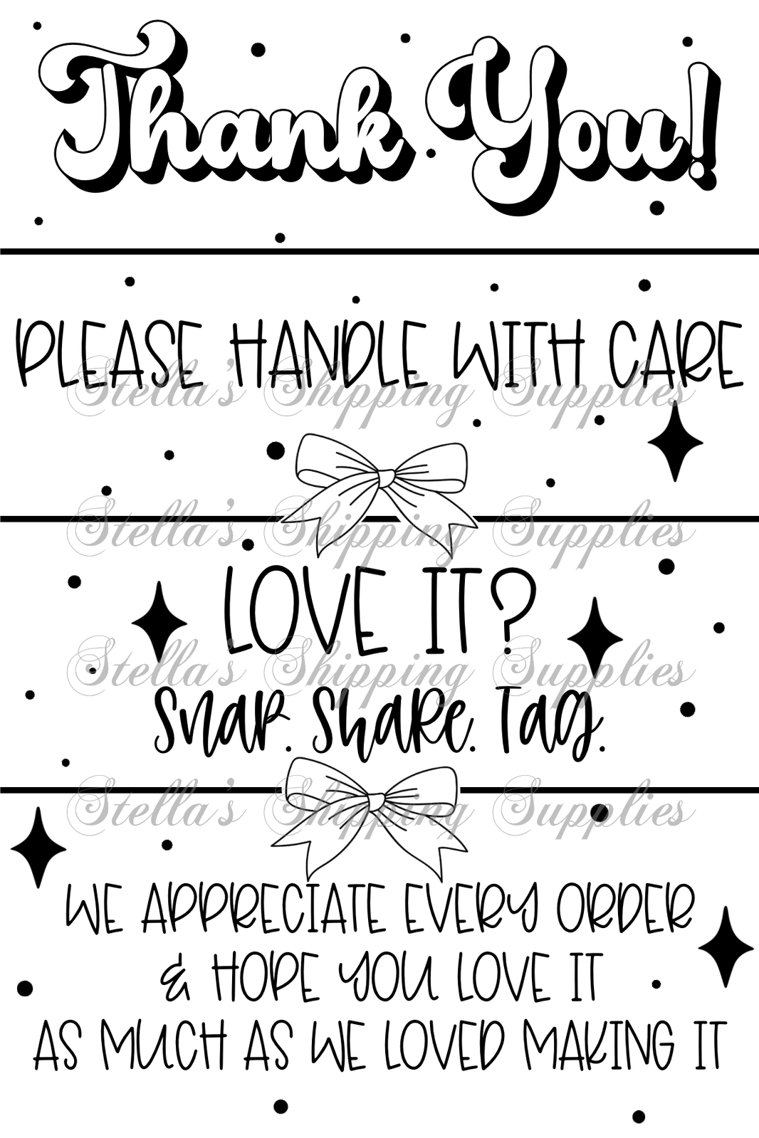 4x6 Bow Snap-Tag-Share Thermal Sticker