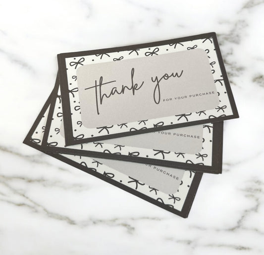Black Bow Thank You Cards