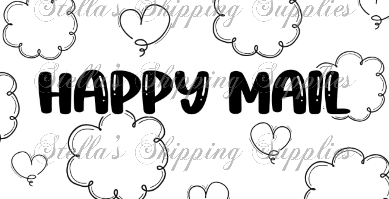 2.25x1.25” Happy Mail Thermal Stickers