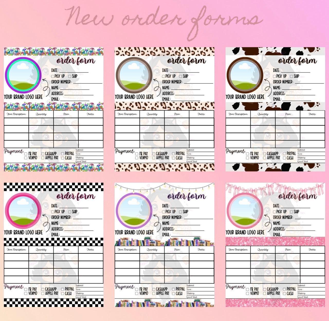 New Custom Logo Order Form Sheet