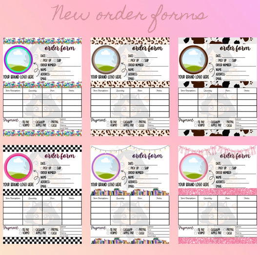 New Custom Logo Order Form Sheet