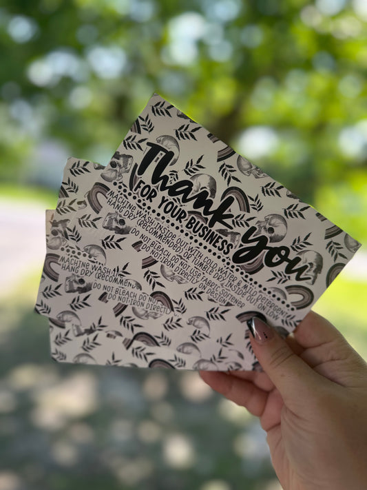 4x6 Skull TY/Instruction Cards