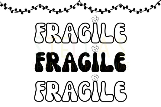 4x6 Retro Fragile Thermal Sticker