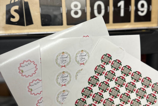 New Printed In House Christmas Stickers