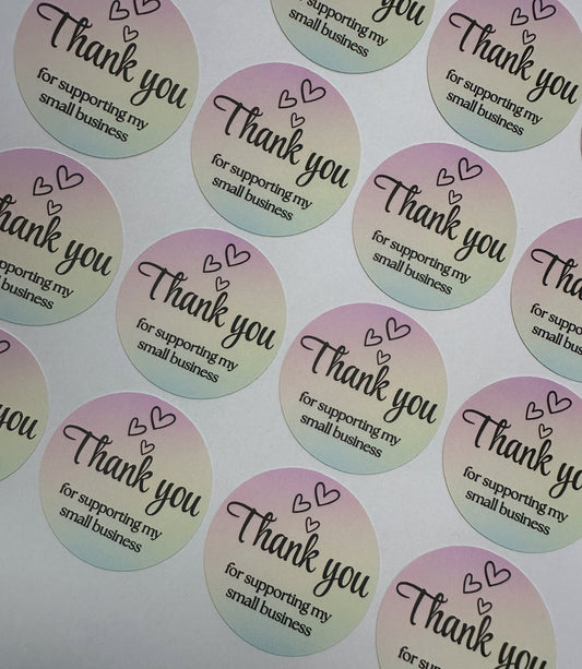 Ombré Thank You Stickers