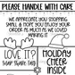 4x6 Happy Holidays - Please Handle With Care Thermal Sticker