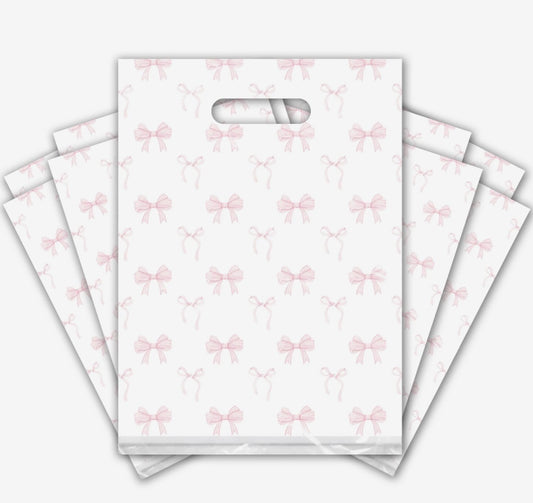 9x12 Pink Bow Merch Bags