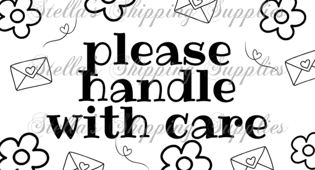 2.25x1.25” Handle With Care Thermal Stickers