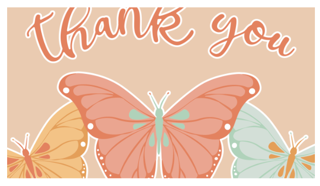 4x6 Butterfly TY Cards
