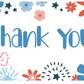 4x6 Patriotic Floral TY Cards