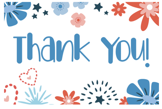 4x6 Patriotic Floral TY Cards