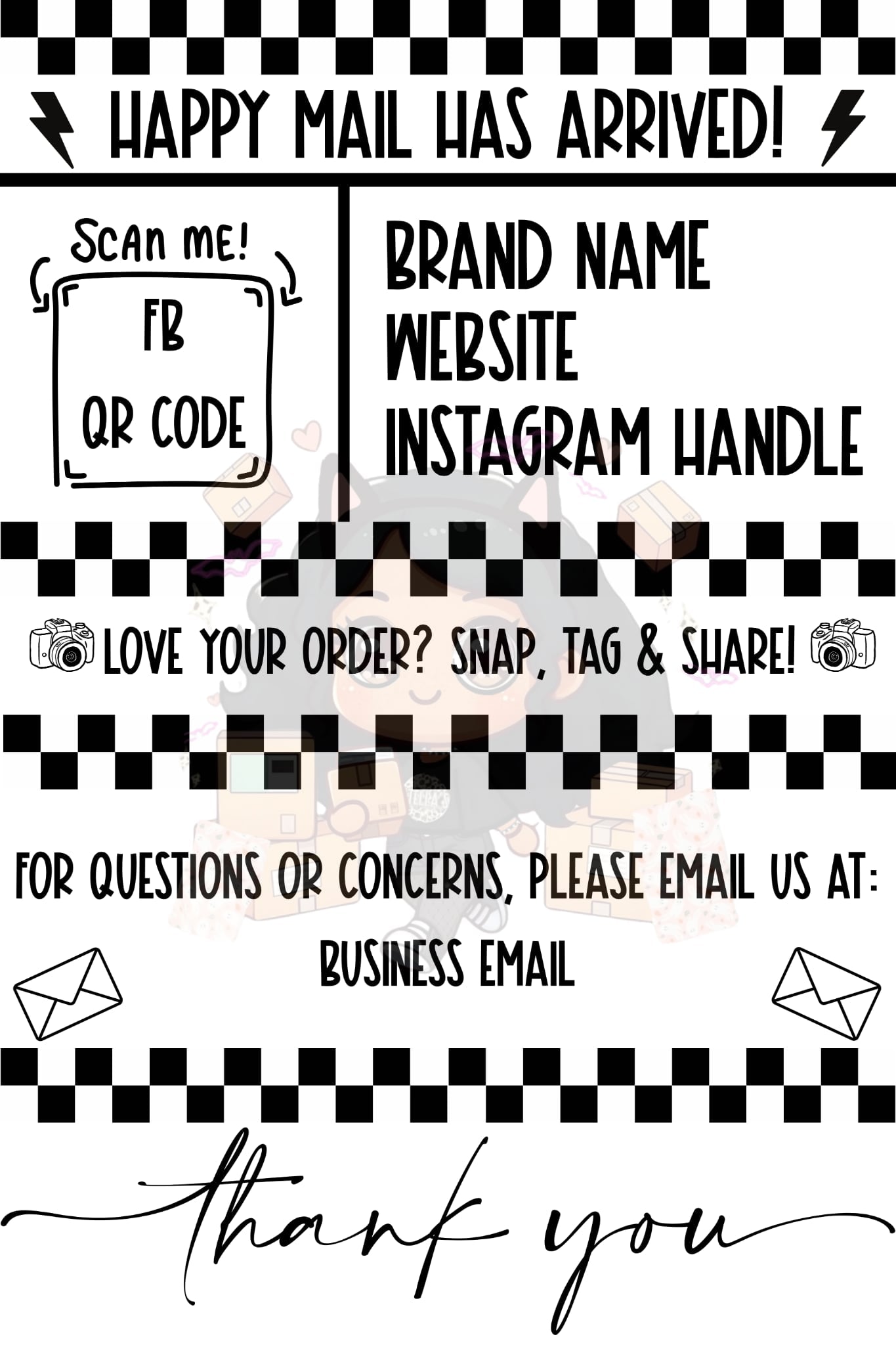 4x6 Custom QR code Thermal Sticker - Important Info In Listing