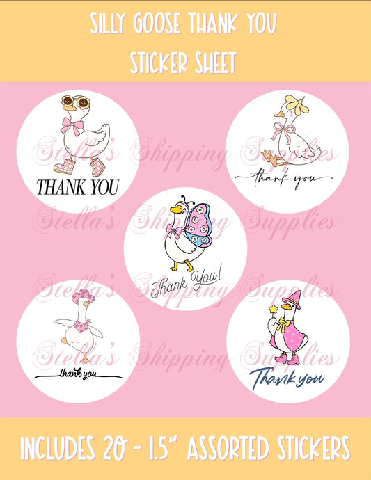Silly Goose Assorted Sticker Sheet