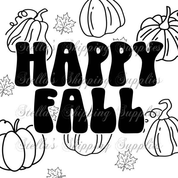 2.25x1.25” Happy Fall Thermal Stickers
