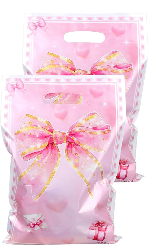 6.5x10” Pink Bow Merch Bags