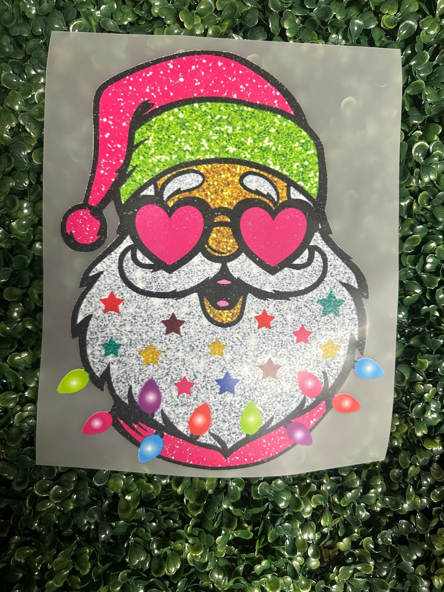 Faux Glitter Santa Adult Transfer