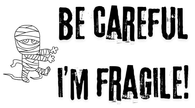 2.25x1.25” Zombie Fragile Thermal Stickers