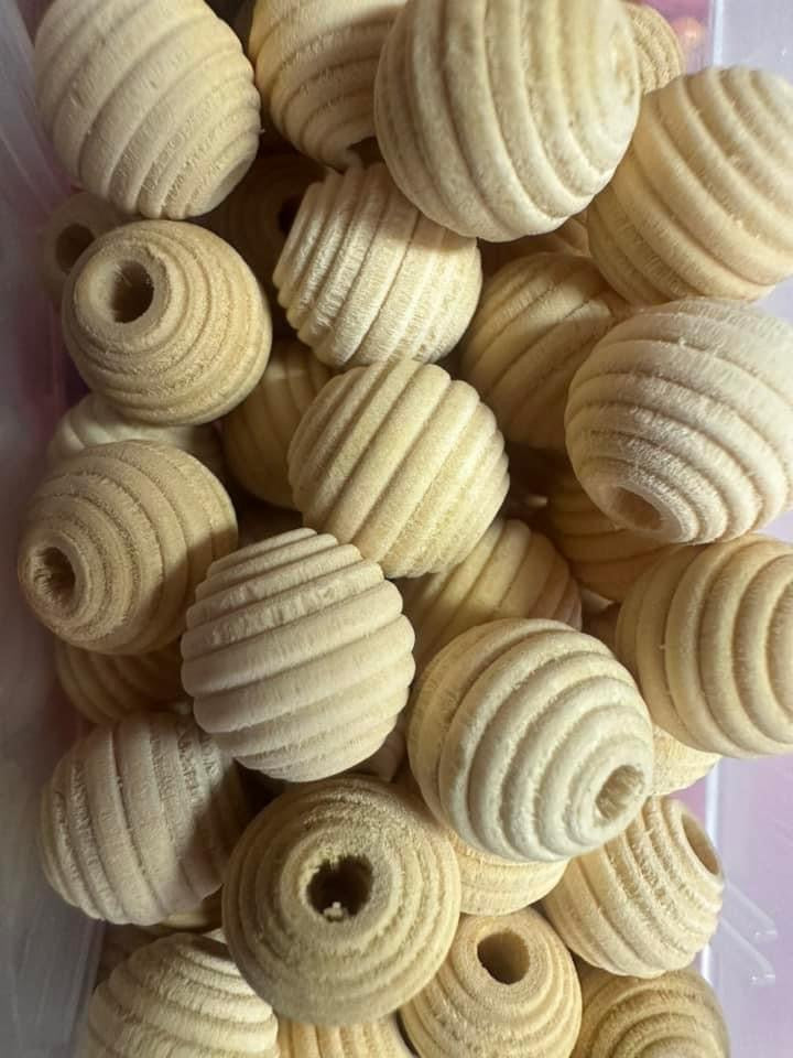 Wood Beehive Beads