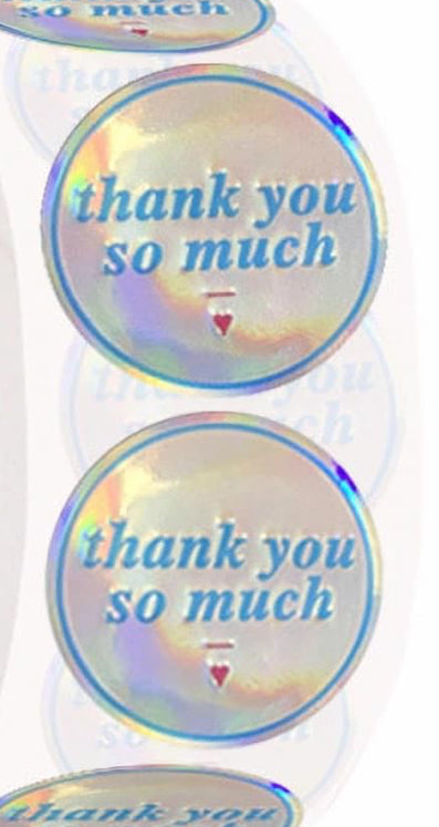 Silver Holographic TY Stickers