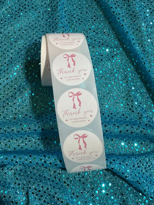 Pink Bow TY Stickers