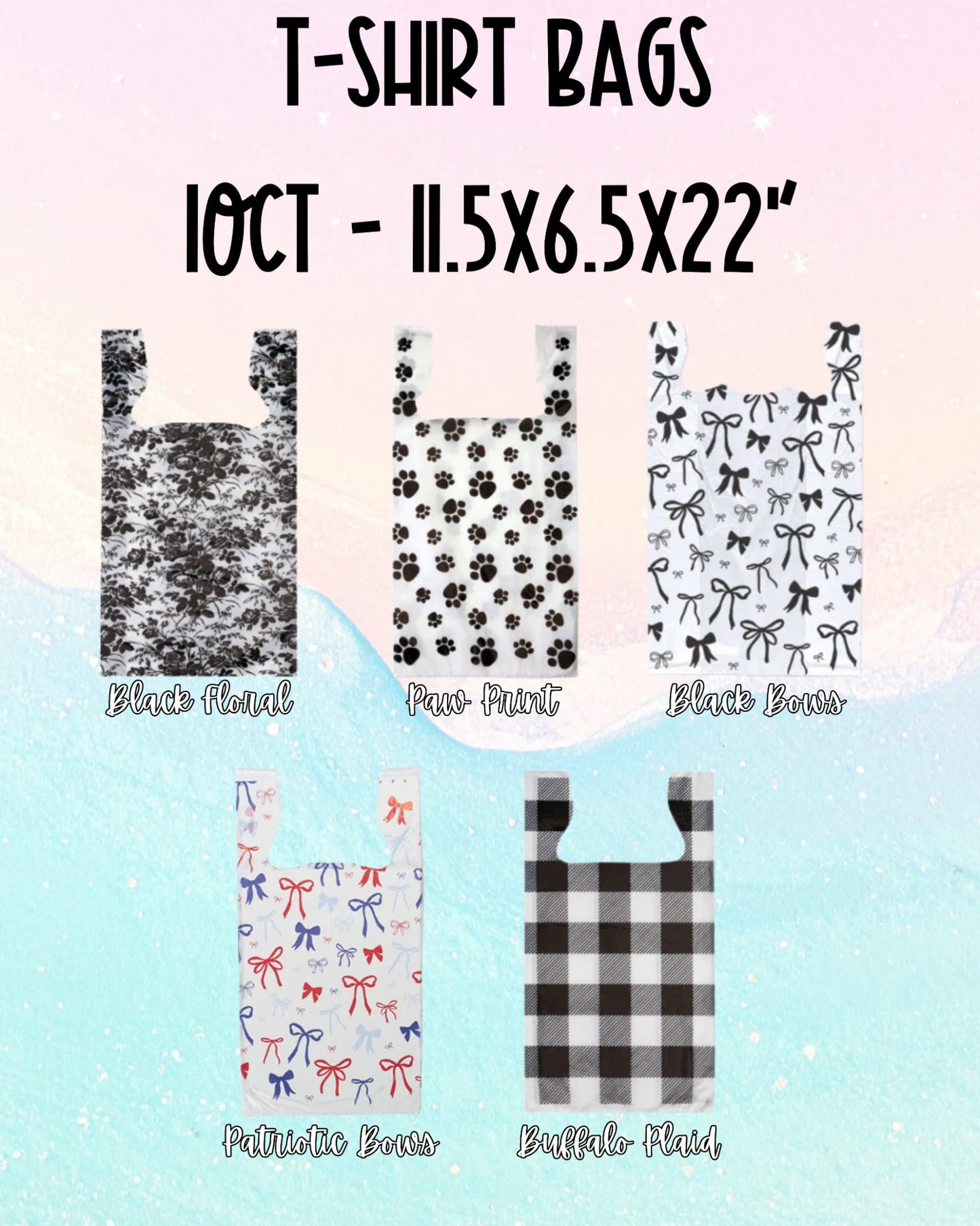 Patterned T-Shirt Merch Bags
