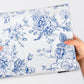 10x13 Vintage Blue Floral