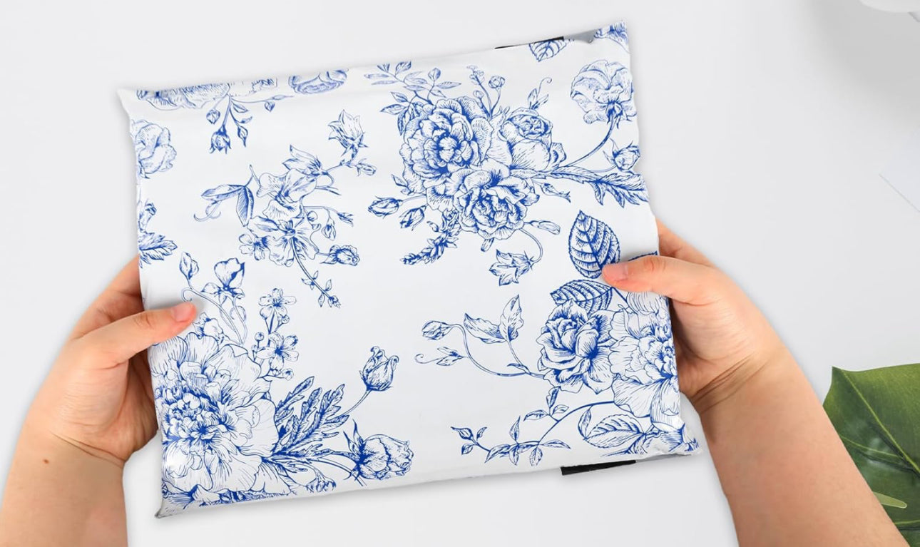 10x13 Vintage Blue Floral