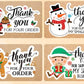 Christmas Rectangle TY Stickers