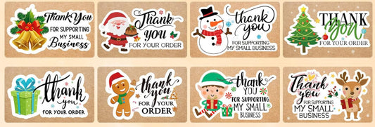 Christmas Rectangle TY Stickers