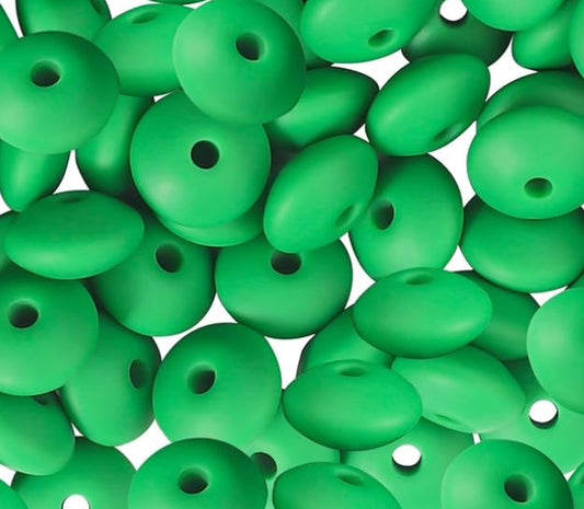 12mm Green Lentil Bead