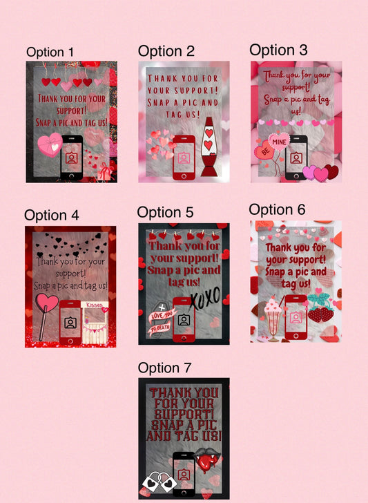 Valentine Themed Snap A Pic Cards