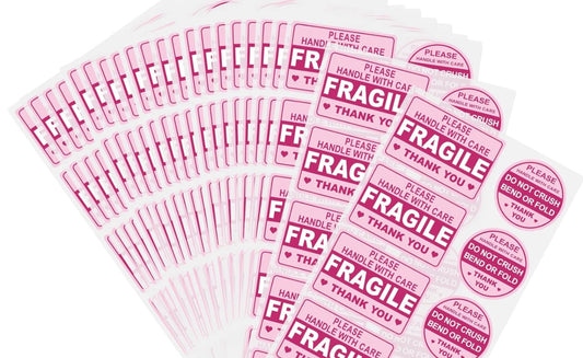 New Pink Fragile Stickers