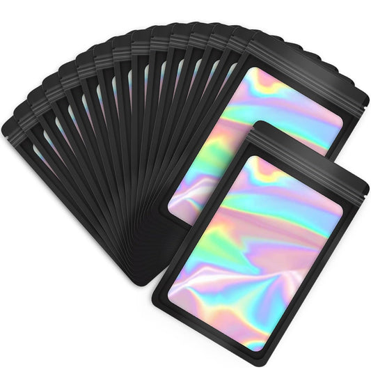 3x4 Black Holographic Resealable Bags