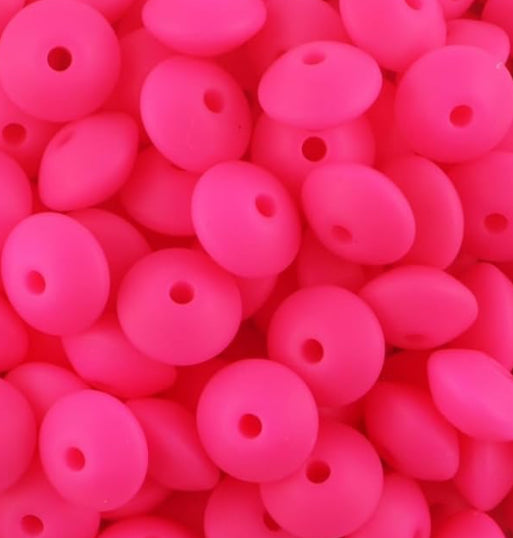 12mm Pink Lentil Bead